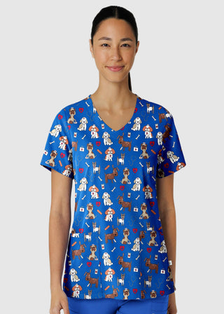 Wink Scrubs Women's Dogtor Duty V-Neck Print Scrub Top