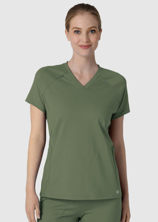 Wink Scrubs Wink Renew Knit Women's Flex-n-Reach V-Neck Raglan Scrub Top