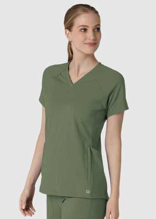 Wink Scrubs Wink Renew Knit Women's Flex-n-Reach V-Neck Raglan Scrub Top