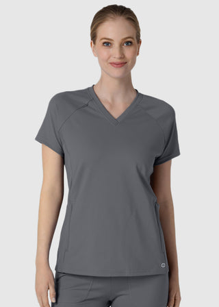 Wink Scrubs Wink Renew Knit Women's Flex-n-Reach V-Neck Raglan Scrub Top