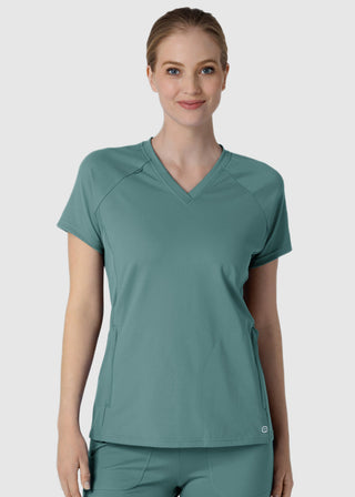 Wink Scrubs Wink Renew Knit Women's Flex-n-Reach V-Neck Raglan Scrub Top