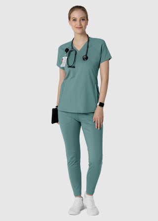 Wink Scrubs Wink Renew Knit Women's Flex-n-Reach V-Neck Raglan Scrub Top