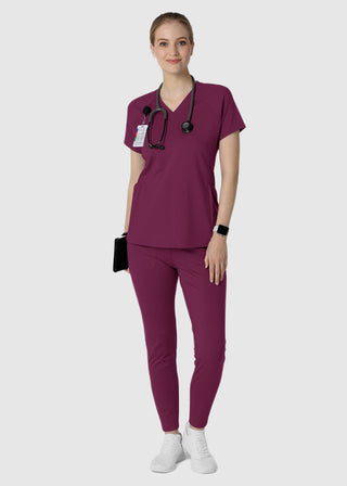 Wink Scrubs Wink Renew Knit Women's Flex-n-Reach V-Neck Raglan Scrub Top