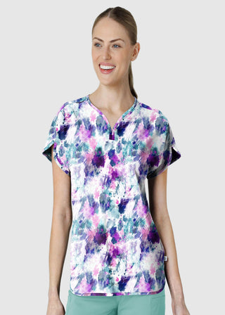 Wink Scrubs Women's Dolman Print Scrub Top in Futuristic Floral