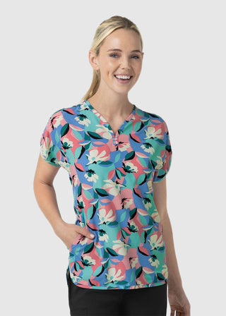 Wink Scrubs Women's Dolman Print Scrub Top in Oceanic Odyssey