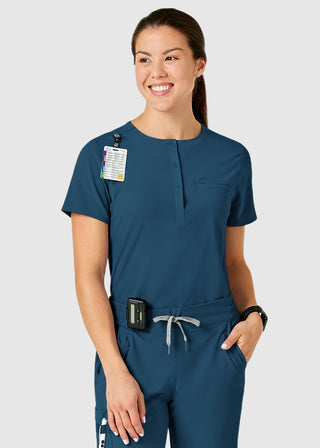 Wink Scrubs Wink Renew Women's PRO Notched Neck Solid Scrub Top