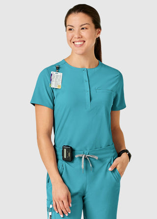 Wink Scrubs Wink Renew Women's PRO Notched Neck Solid Scrub Top
