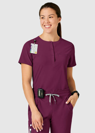 Wink Scrubs Wink Renew Women's PRO Notched Neck Solid Scrub Top