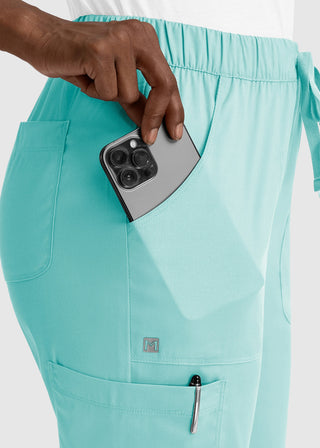 Maevn Matrix Women's Drawstring Elastic Waistband Cargo Scrub Pants