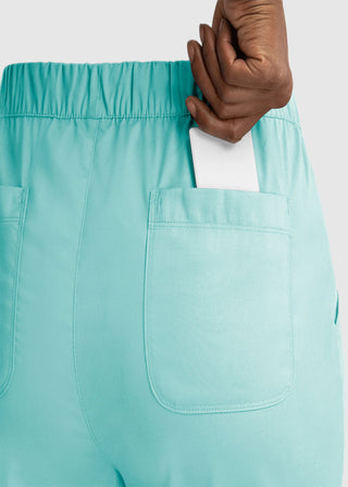 Maevn Matrix Women's Drawstring Elastic Waistband Cargo Scrub Petite Pants