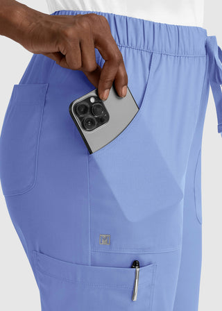 Maevn Matrix Women's Drawstring Elastic Waistband Cargo Scrub Pants