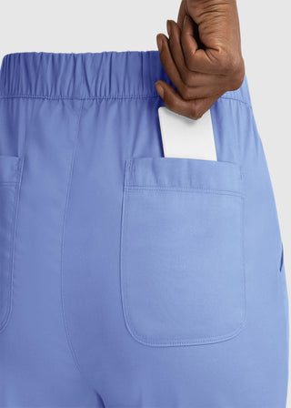 Maevn Matrix Women's Drawstring Elastic Waistband Cargo Scrub Petite Pants