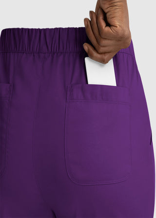 Maevn Matrix Women's Drawstring Elastic Waistband Cargo Scrub Petite Pants