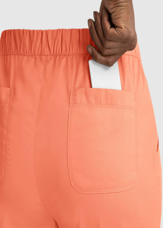 Maevn Matrix Women's Drawstring Elastic Waistband Cargo Scrub Petite Pants