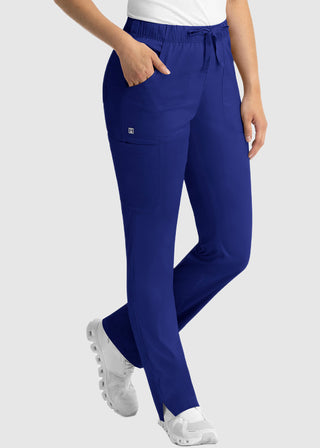 Maevn Matrix Women's Drawstring Elastic Waistband Cargo Scrub Petite Pants