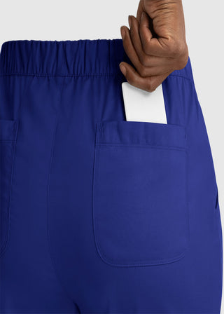 Maevn Matrix Women's Drawstring Elastic Waistband Cargo Scrub Petite Pants