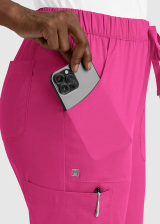 Maevn Matrix Women's Drawstring Elastic Waistband Cargo Scrub Pants