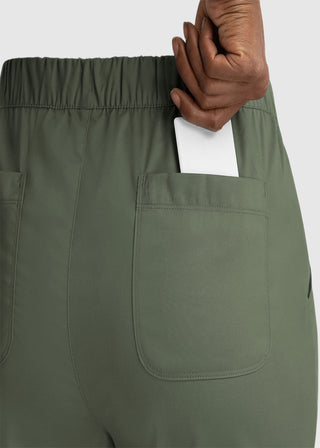 Maevn Matrix Women's Drawstring Elastic Waistband Cargo Scrub Petite Pants