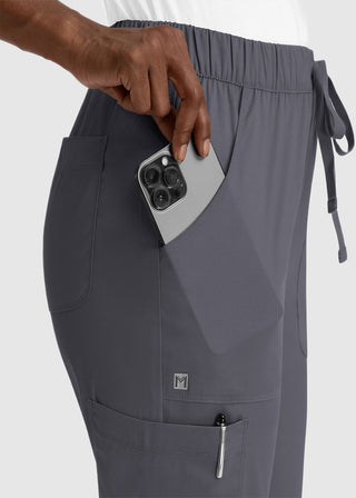 Maevn Matrix Women's Drawstring Elastic Waistband Cargo Scrub Tall Pants