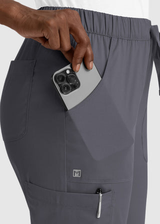 Maevn Matrix Women's Drawstring Elastic Waistband Cargo Scrub Pants