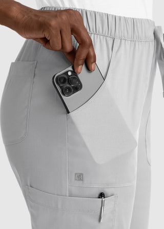 Maevn Matrix Women's Drawstring Elastic Waistband Cargo Scrub Pants