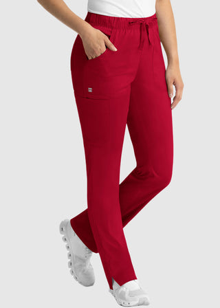 Maevn Matrix Women's Drawstring Elastic Waistband Cargo Scrub Petite Pants