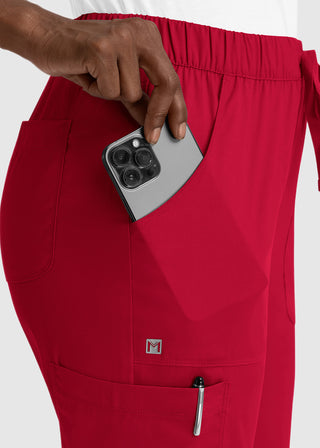 Maevn Matrix Women's Drawstring Elastic Waistband Cargo Scrub Pants