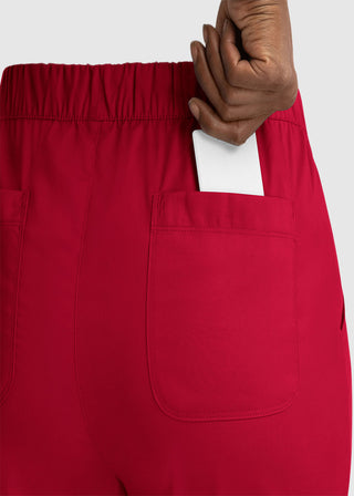 Maevn Matrix Women's Drawstring Elastic Waistband Cargo Scrub Petite Pants