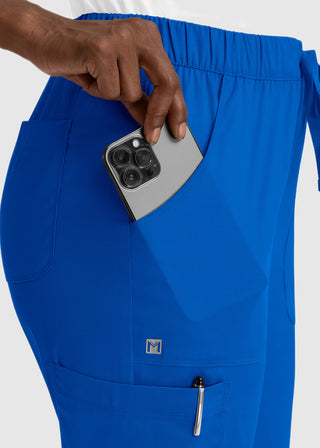 Maevn Matrix Women's Drawstring Elastic Waistband Cargo Scrub Pants