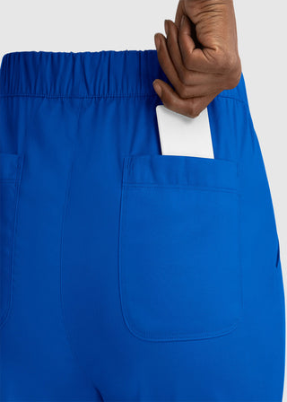 Maevn Matrix Women's Drawstring Elastic Waistband Cargo Scrub Petite Pants