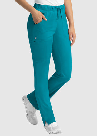 Maevn Matrix Women's Drawstring Elastic Waistband Cargo Scrub Pants