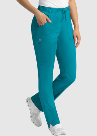 Maevn Matrix Women's Drawstring Elastic Waistband Cargo Scrub Tall Pants