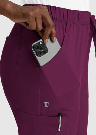 Maevn Matrix Women's Drawstring Elastic Waistband Cargo Scrub Pants