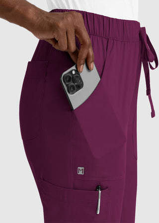 Maevn Matrix Women's Drawstring Elastic Waistband Cargo Scrub Tall Pants