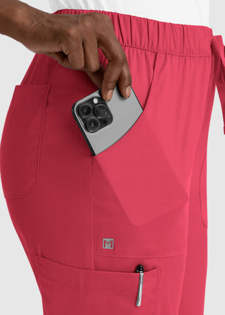 Maevn Matrix Women's Drawstring Elastic Waistband Cargo Scrub Pants