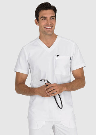 koi Lite Men's Force V-Neck Solid Scrub Top
