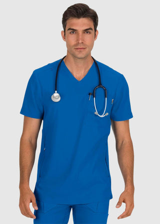 koi Lite Men's Force V-Neck Solid Scrub Top