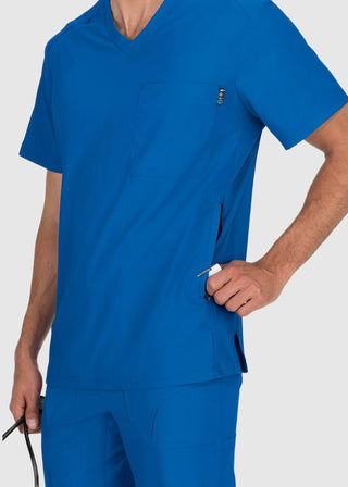 koi Lite Men's Force V-Neck Solid Scrub Top
