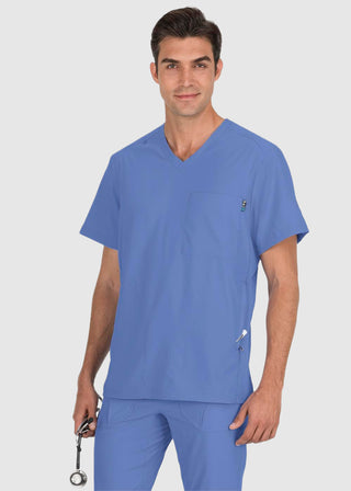 koi Lite Men's Force V-Neck Solid Scrub Top