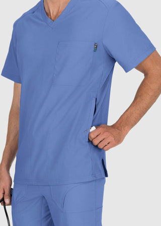 koi Lite Men's Force V-Neck Solid Scrub Top