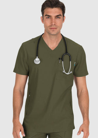 koi Lite Men's Force V-Neck Solid Scrub Top