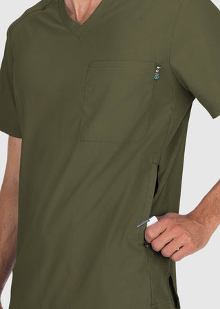 koi Lite Men's Force V-Neck Solid Scrub Top
