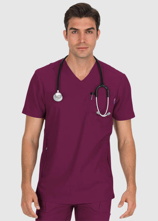 koi Lite Men's Force V-Neck Solid Scrub Top