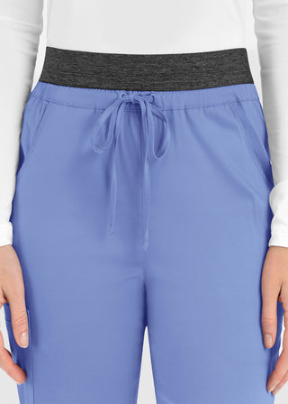 Maevn Matrix Women's Elastic Waistband Scrub Petite Pant