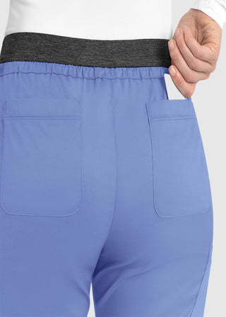 Maevn Matrix Women's Elastic Waistband Scrub Petite Pant