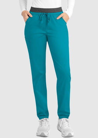 Maevn Matrix Women's Elastic Waistband Scrub Petite Pant