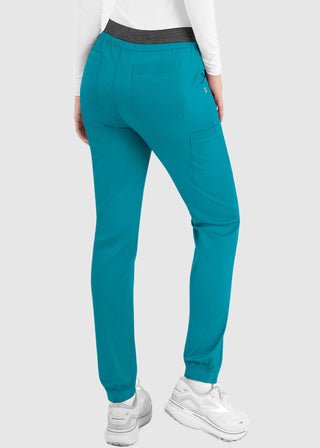 Maevn Matrix Women's Elastic Waistband Scrub Petite Pant