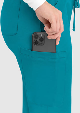 Maevn Matrix Women's Elastic Waistband Scrub Petite Pant