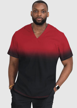 Koi Lite Men's Soul Ombre Ruby Black Scrub Top