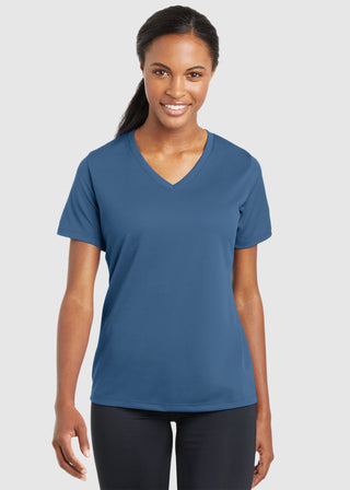 SportTek Women's PosiCharge RacerMesh V Neck Tee